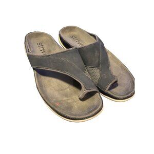 Strive Womens Orthotic Sandals Size 8 Navy Blue Arch Support Comfort Toe Loop